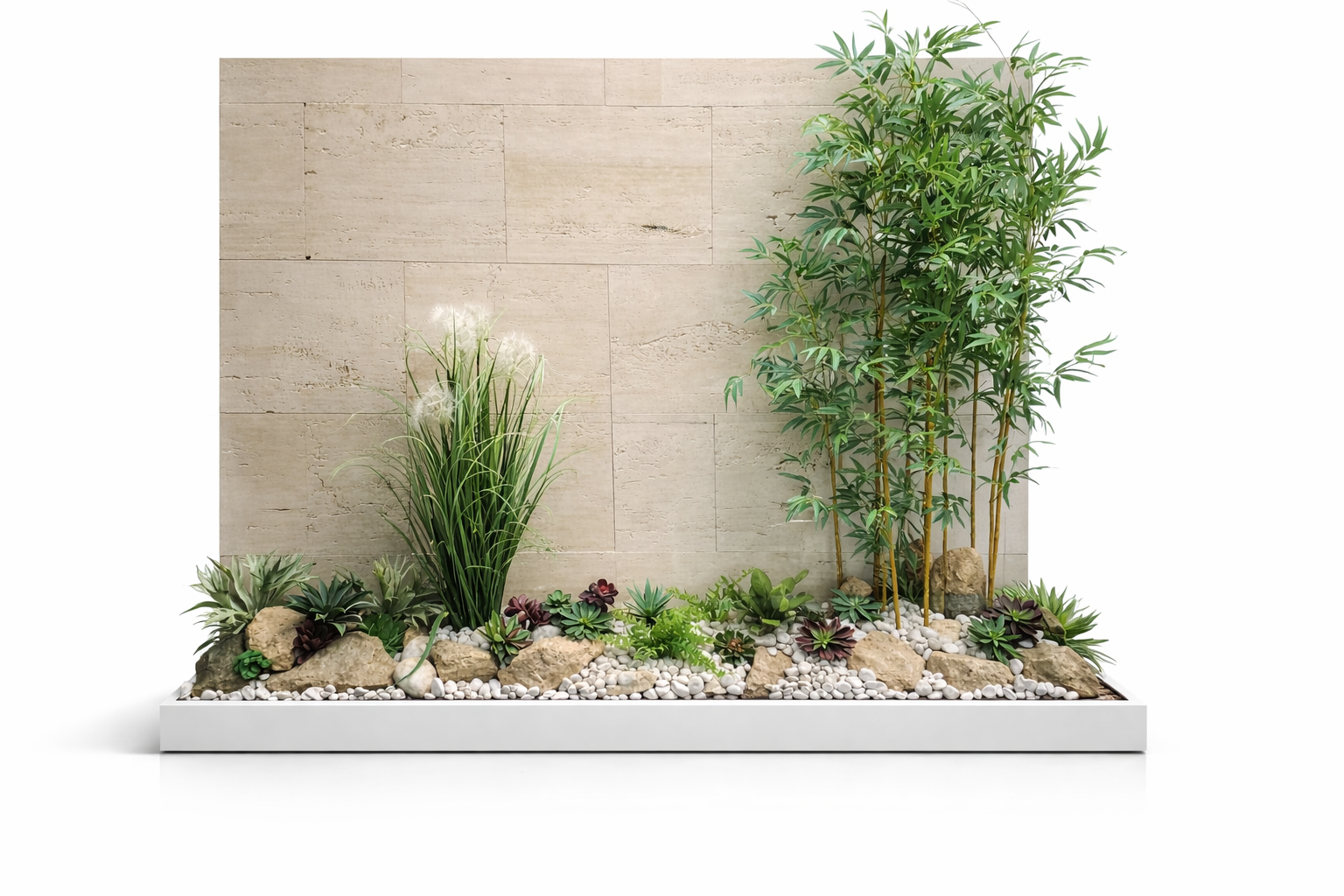 Espacio interior con jardinería artificial