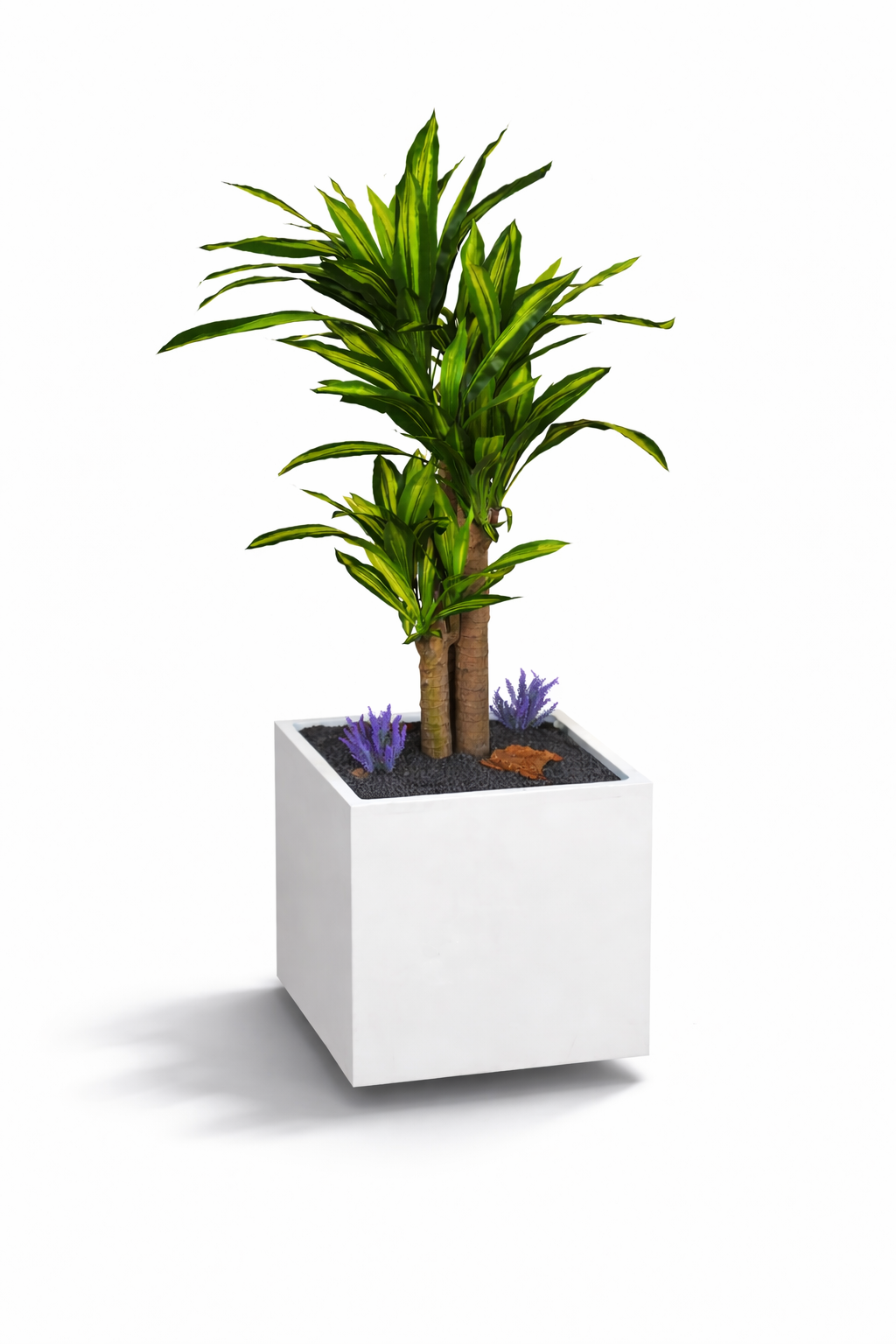 Rincón decorativo con composición vegetal artificial