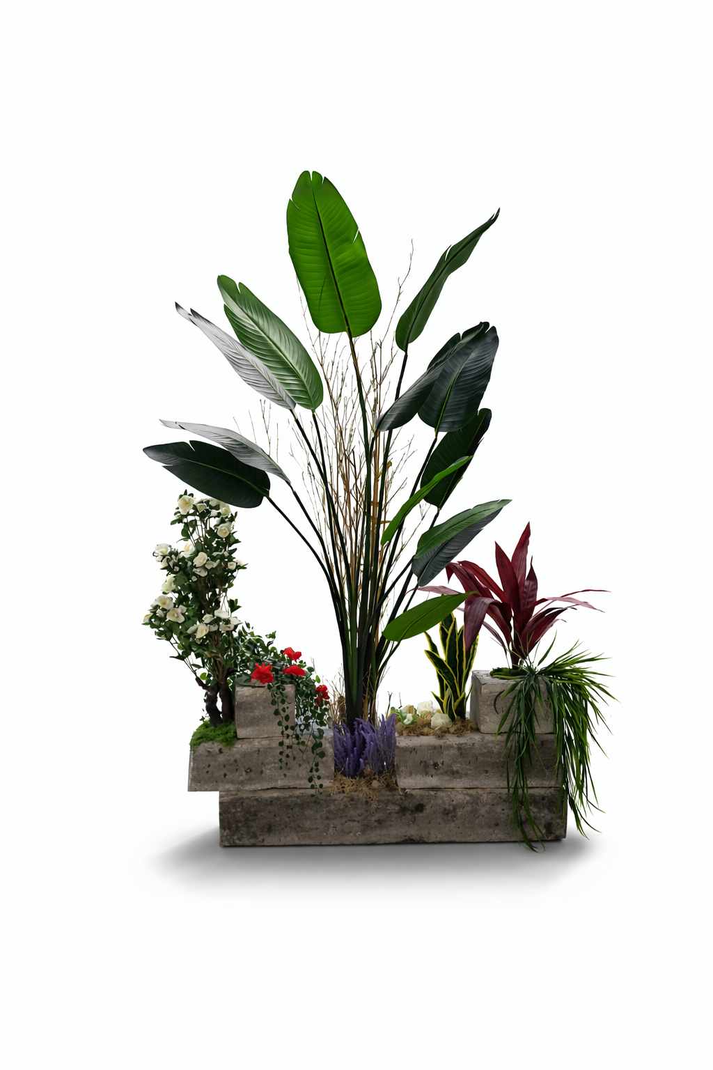 Composición decorativa de plantas artificiales
